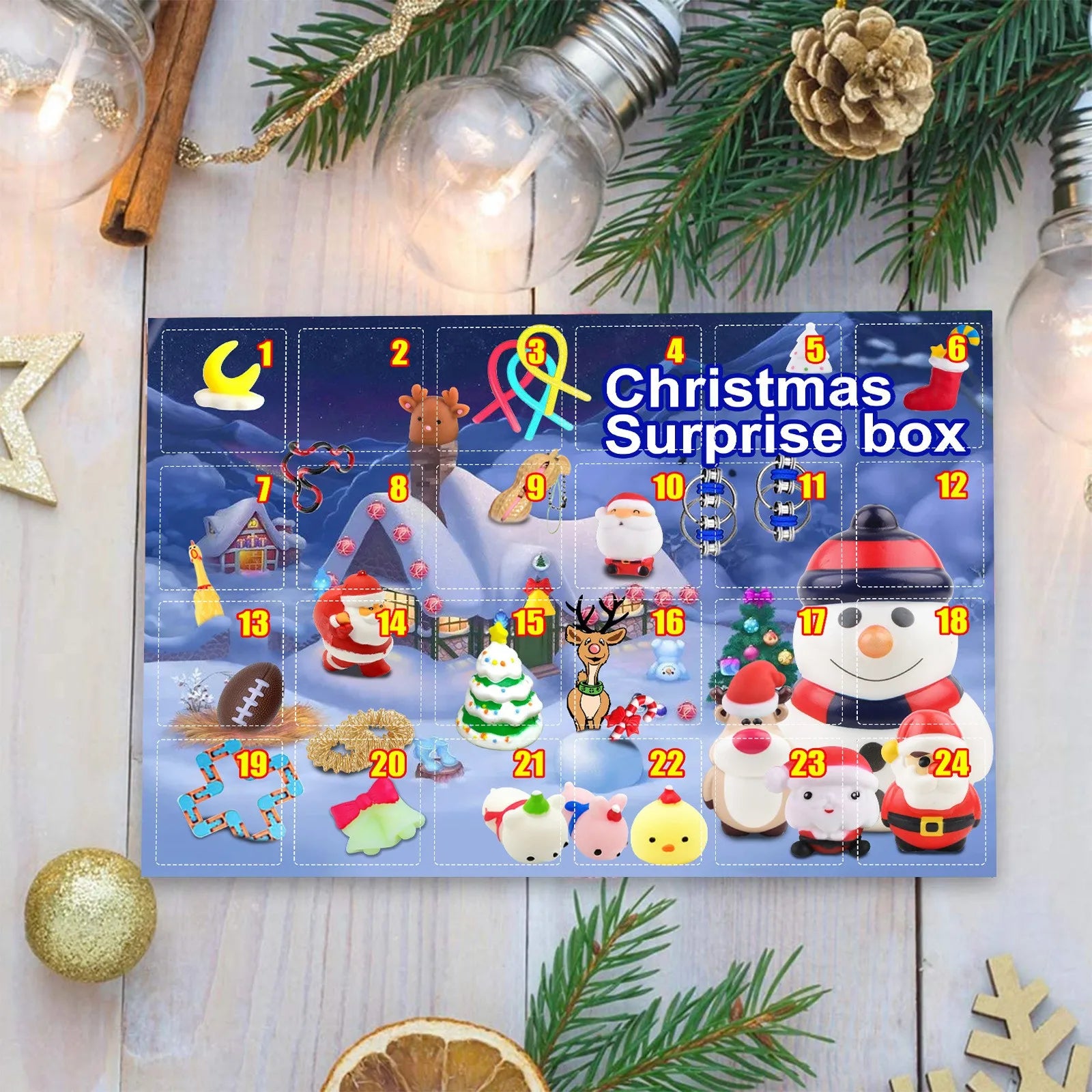 Overraskelses-adventskalender gaveæske