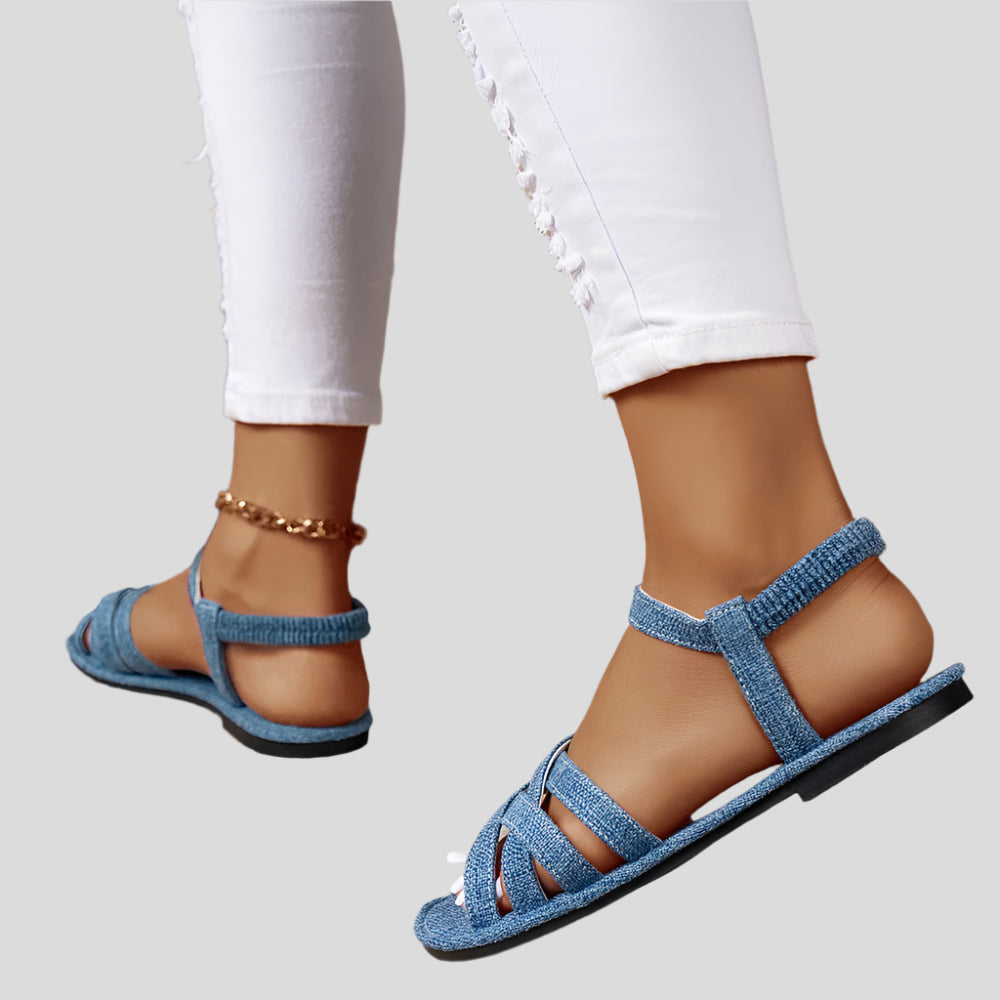 Azana Dame Blå Flade Sandaler – Chic Komfort til Sommerdage