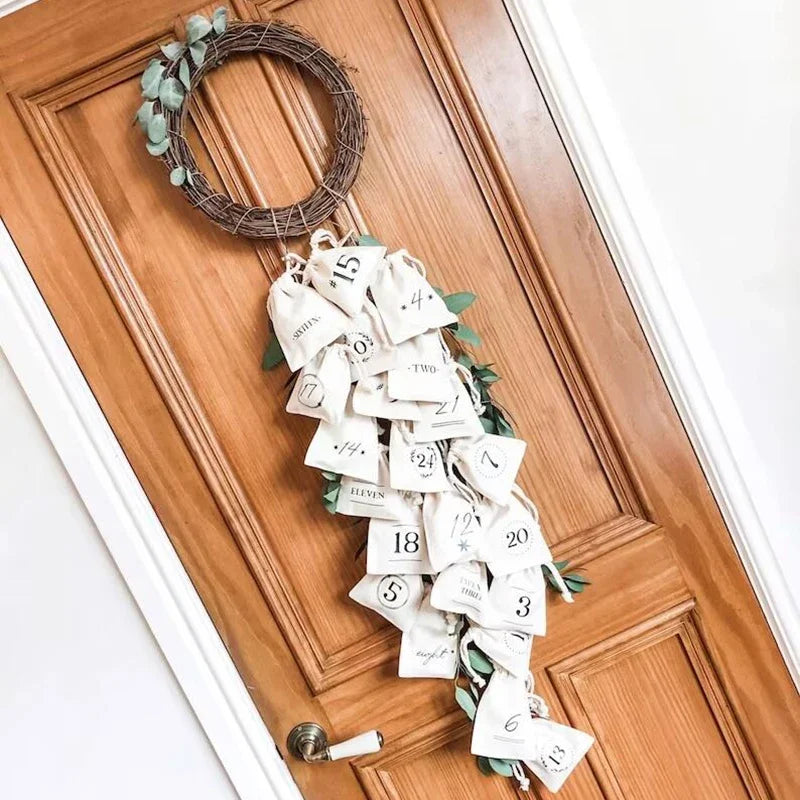 Adventskalender Taske Jul Aftenstrømpe Hjemmedørdekoration