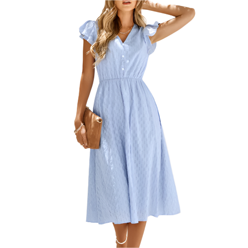 Dame Sommerkjole med V-hals