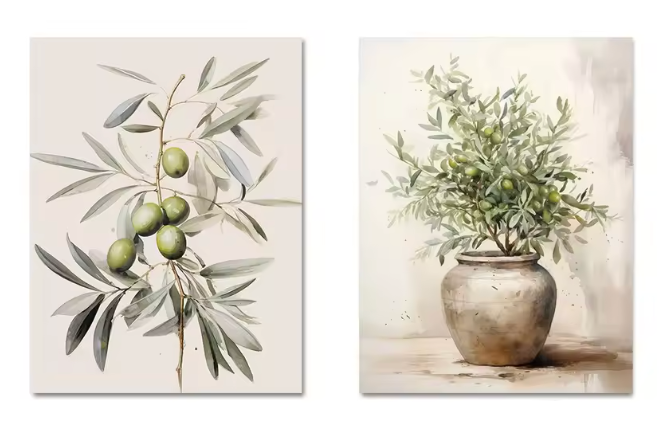 Alma Vintage Botanisk Plakat Sæt – (2 stk.)