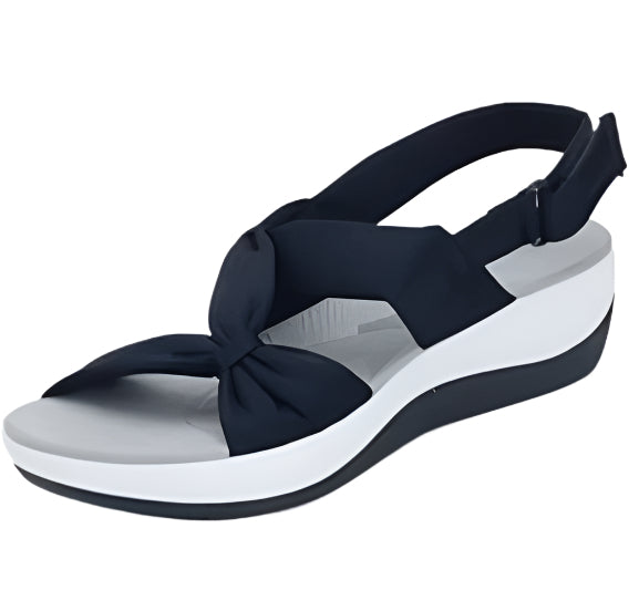 Valeriia - Slingback kilehæl med sløjfedetaljer for ubesværet chic