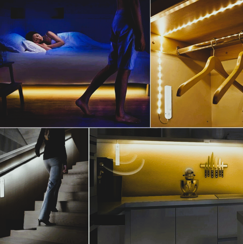 GlowTrail - Bevægelsesfølende batteri LED strip lys