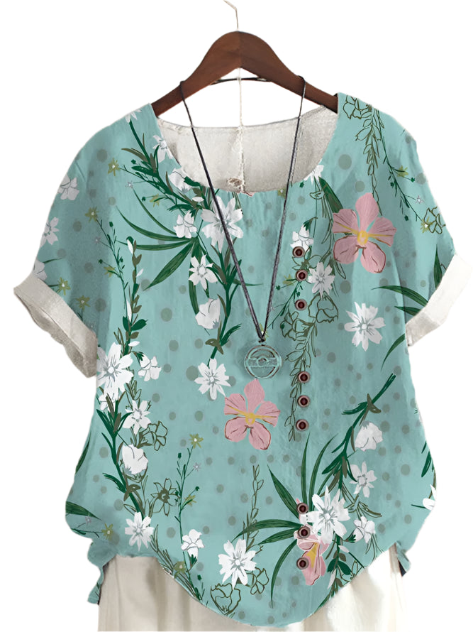 Elora - Elegant skjorte med blomsterprint til kvinder