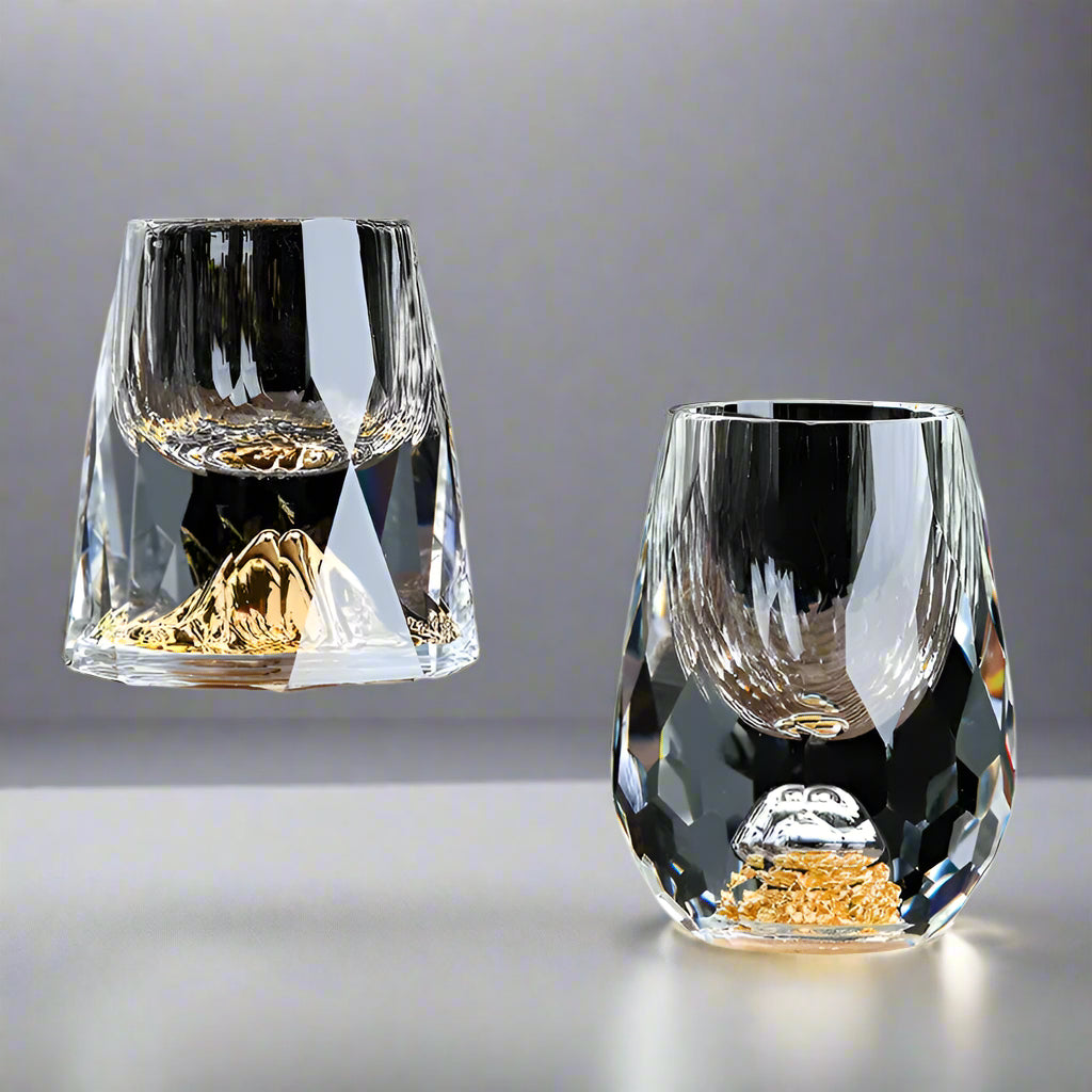 Auragold - Krystalshotglas med ægte guldflager