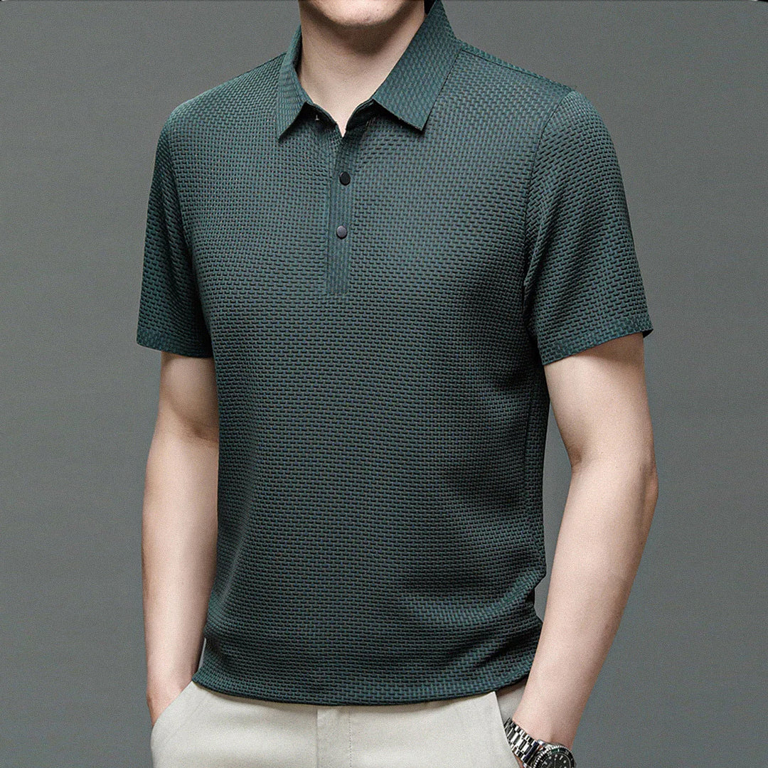 Arnold - Poloshirt i teksturstrikket