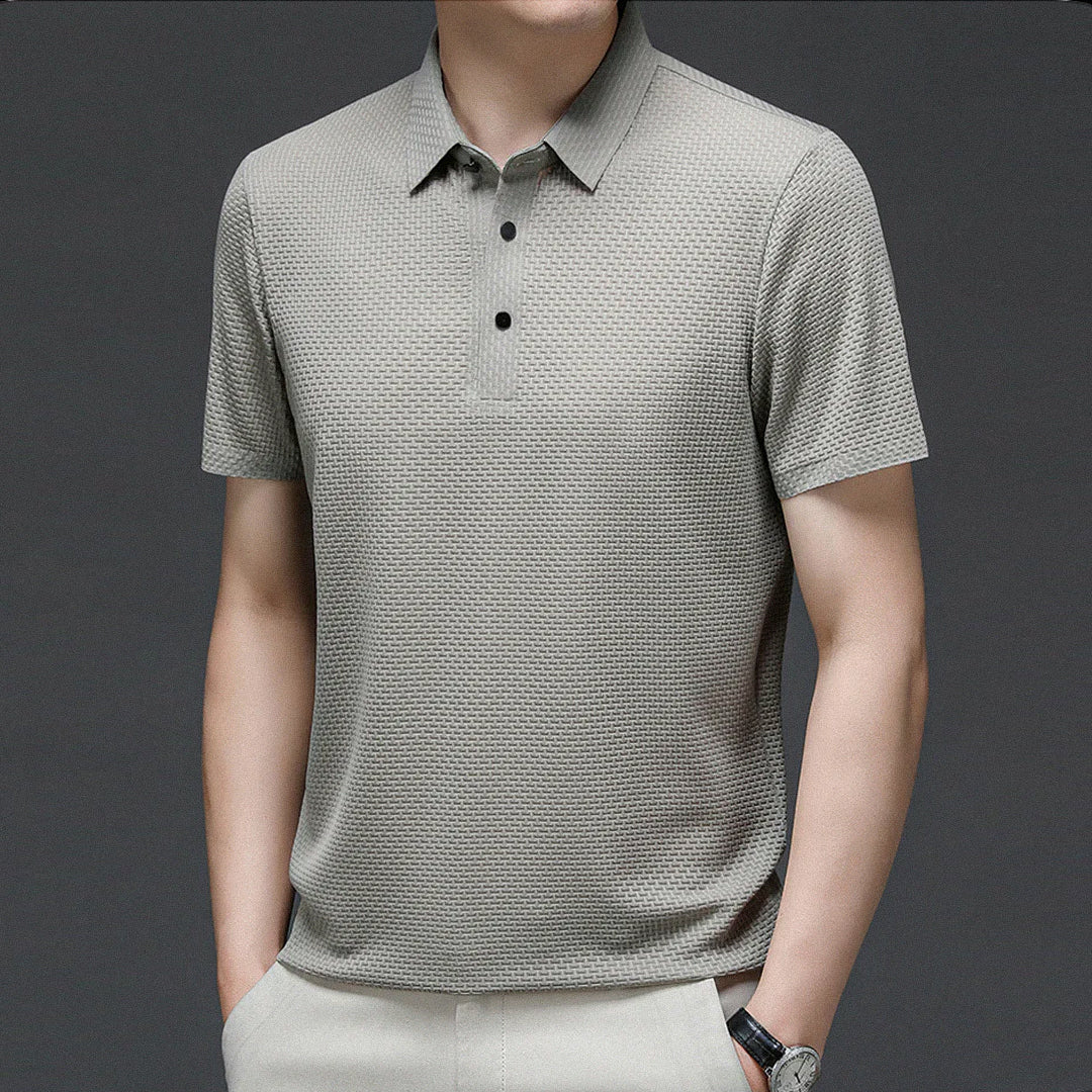 Arnold - Poloshirt i teksturstrikket