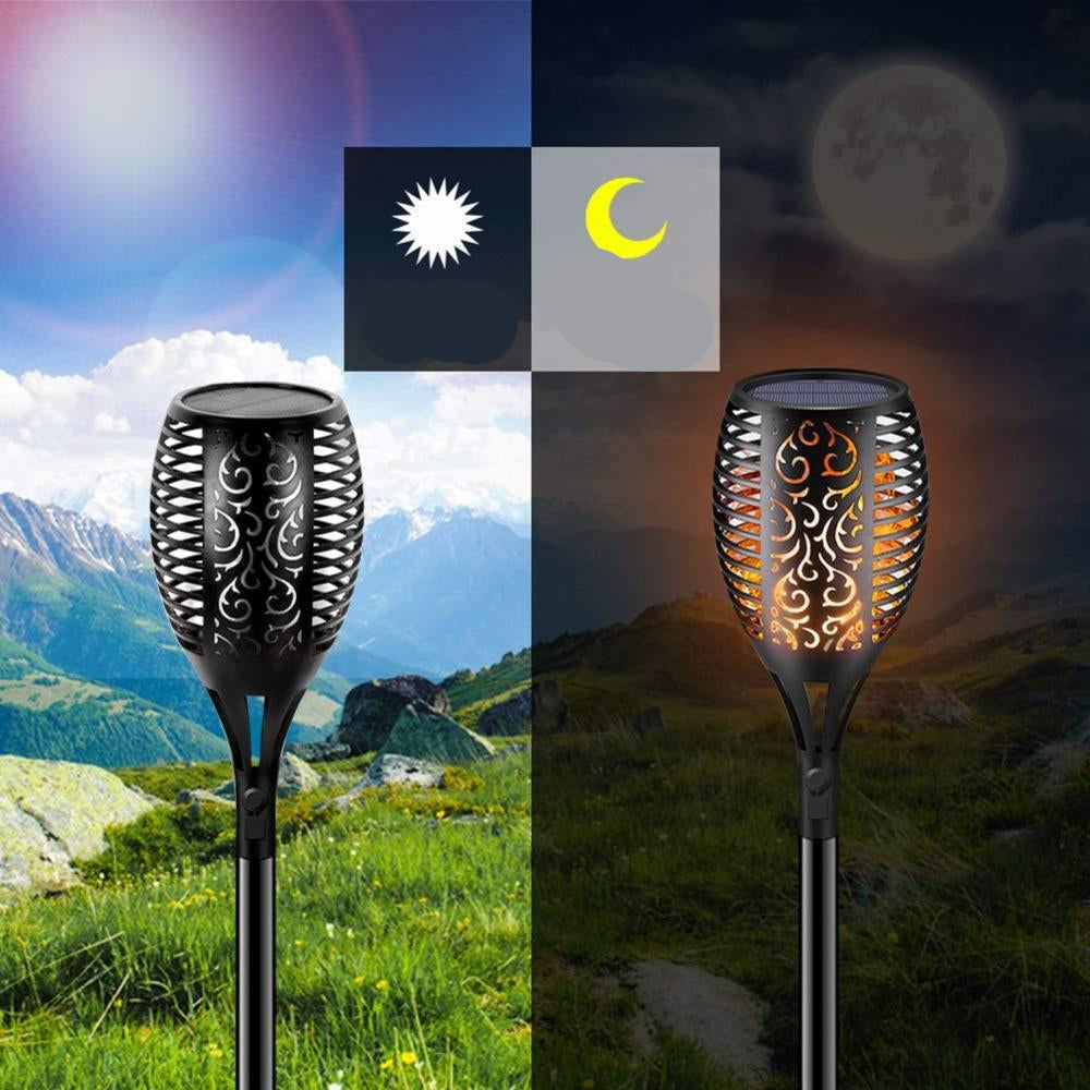 SolarFlame – Solcelledrevne LED Havefakler med Automatisk Tænd/Sluk Sensor