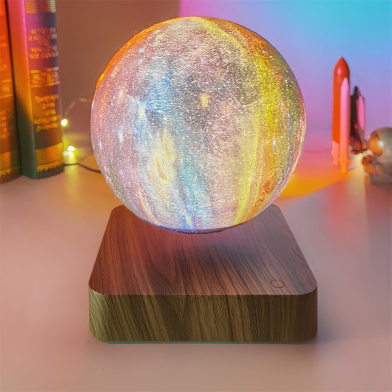 GlowSphere Orbit Lampe – Svævende 3D-månelys med magnetisk levitation