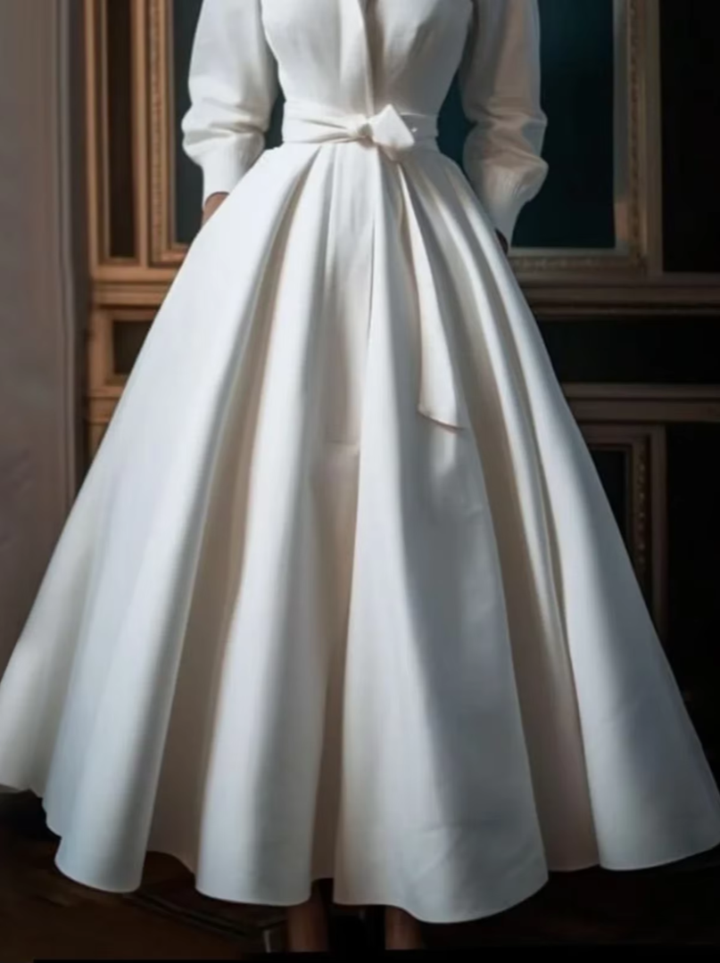 Alexia - Elegant langærmet A-formet kjole