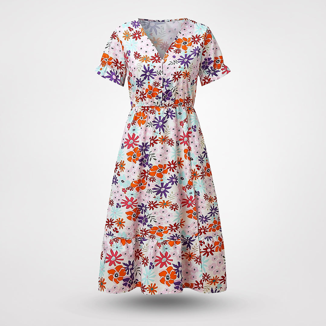 Susan - Elegant kjole med blomsterprint