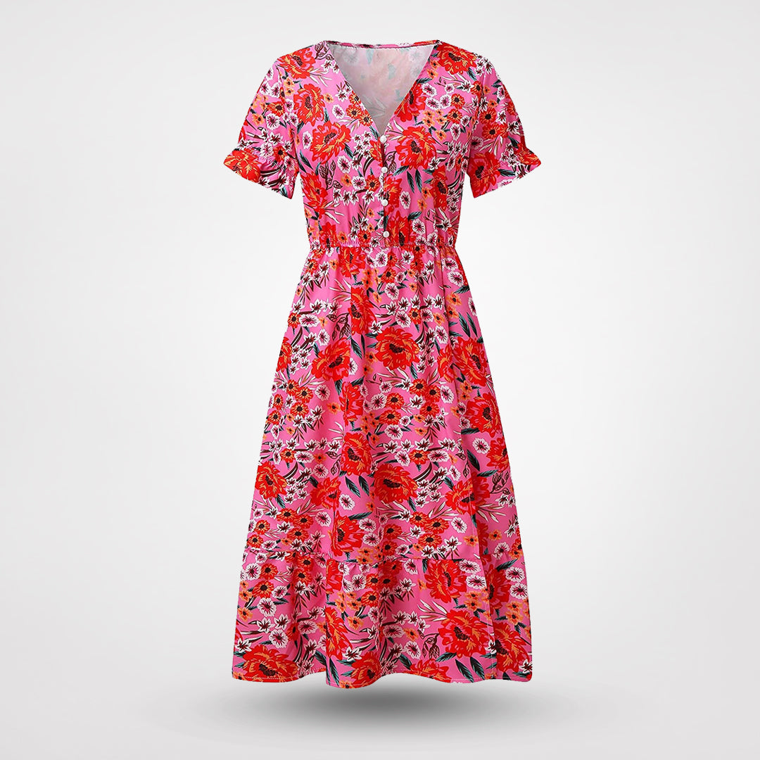 Susan - Elegant kjole med blomsterprint