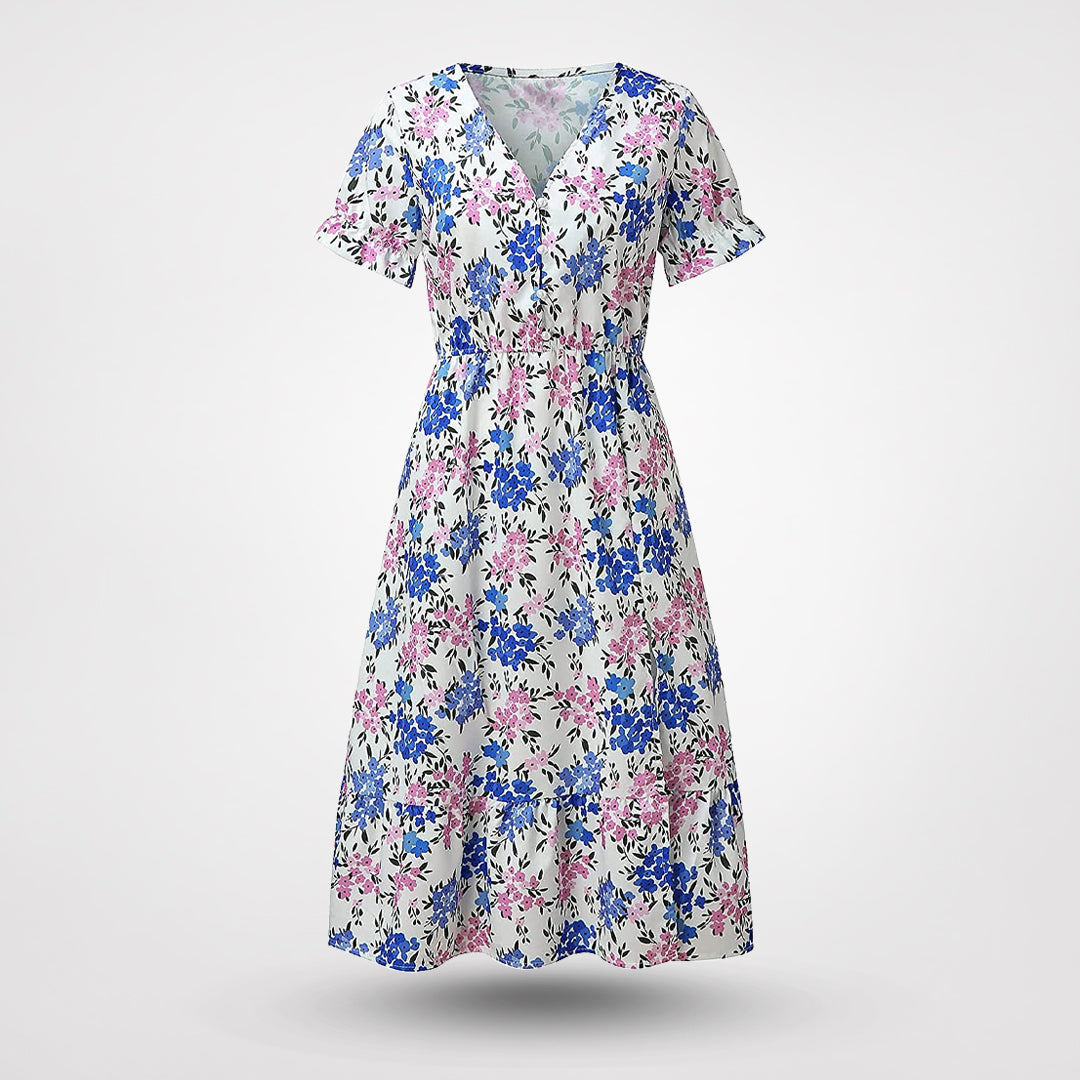 Susan - Elegant kjole med blomsterprint