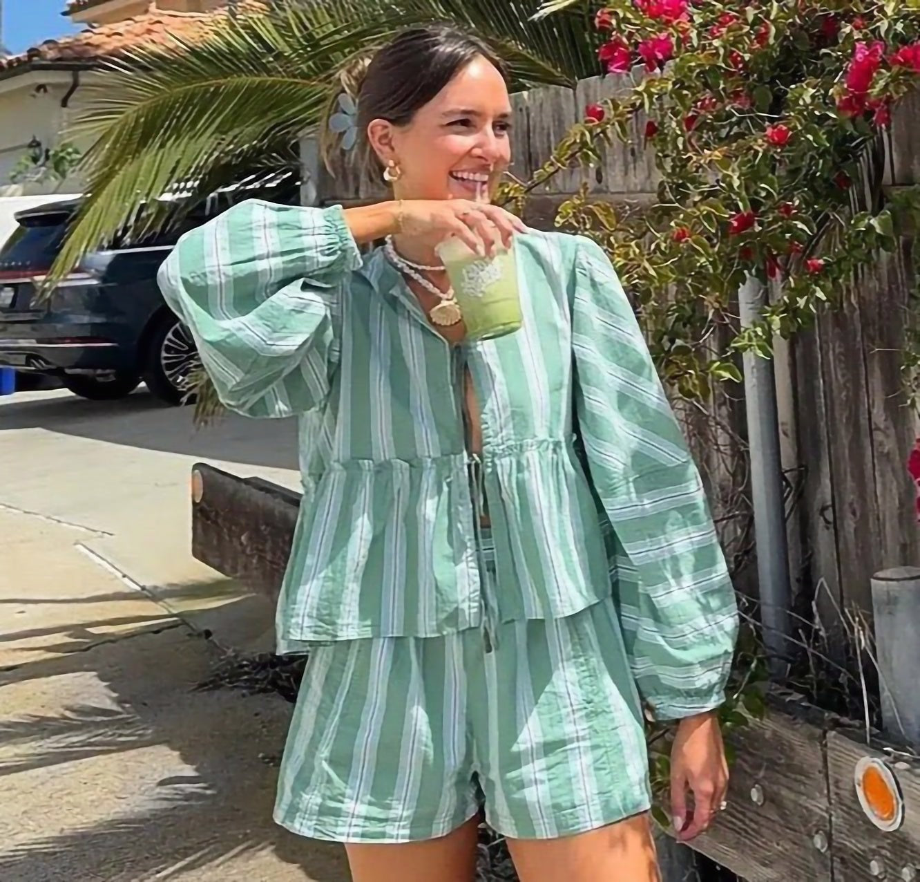 Isabella Elegant Sommer Set – Feminin og Stilfuld To-delt Outfit