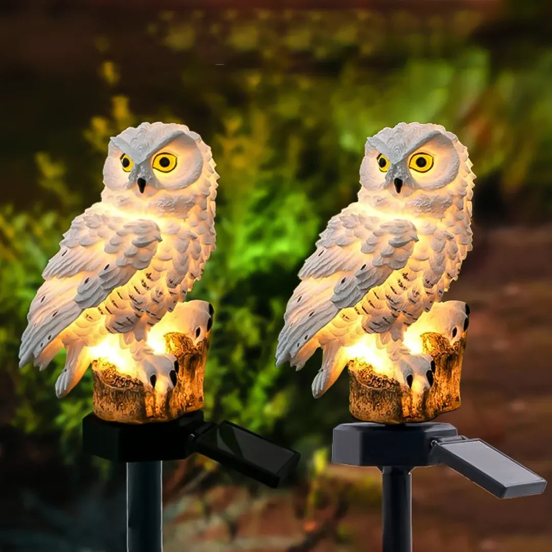 OutdoorGarden - Unik og magisk solcellelampe med ugler