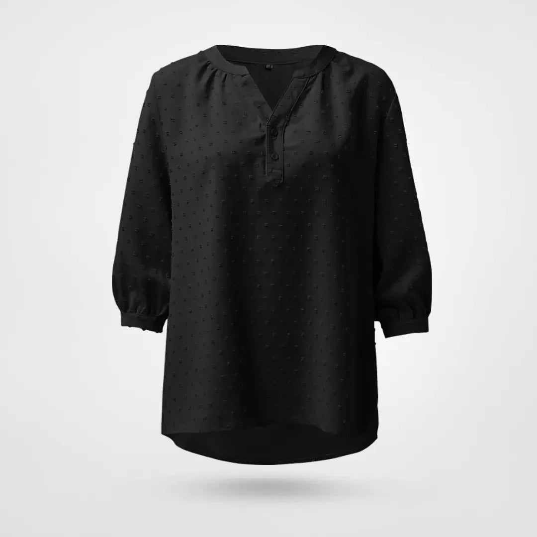 Sony - Tidløs bluse med trekvart ærmer med krave