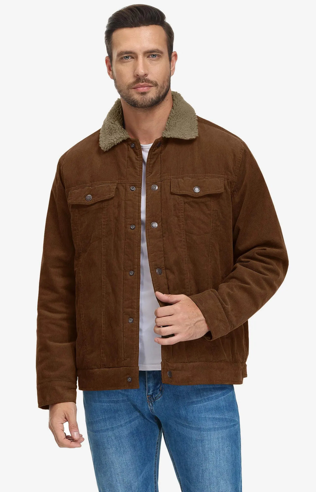 Mikelle - Sherpa-foret Corduroy-jakke
