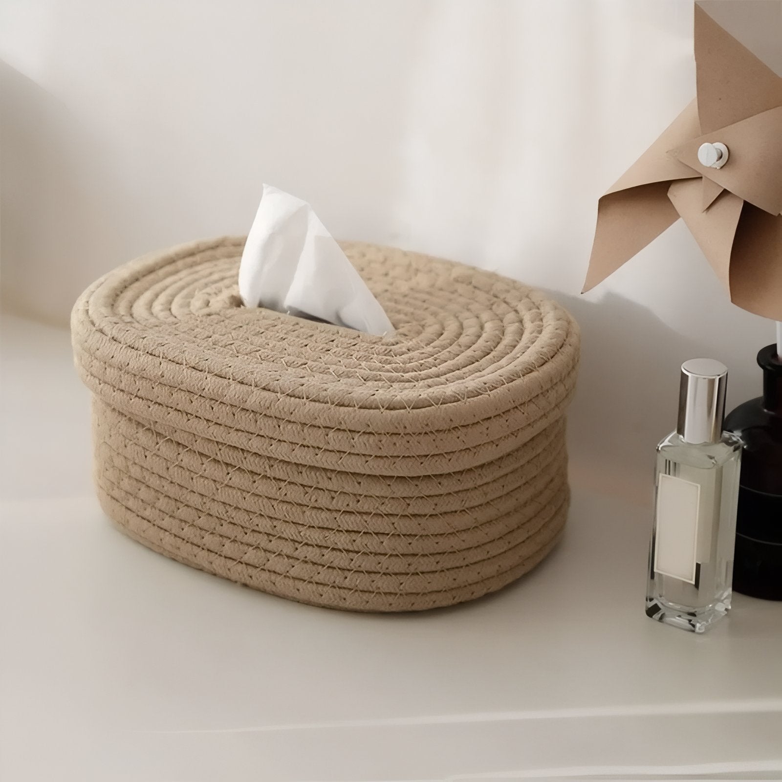 TissuElegance - Ovalt kassebetræk af tissue med stilfuldt design