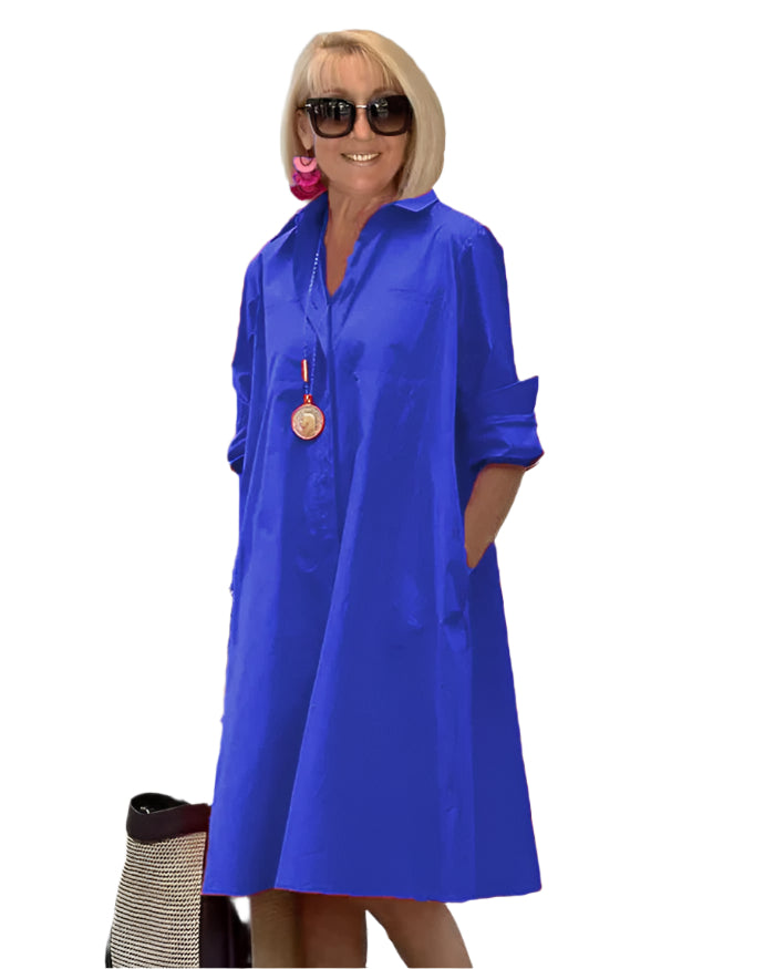 ÉlanChic elegant skjortekjole til kvinder med raffineret stil