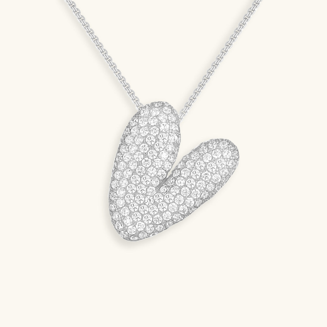 LunaBubble Initial Halskæde med Diamantlook – Personlig Gave til Mors Dag