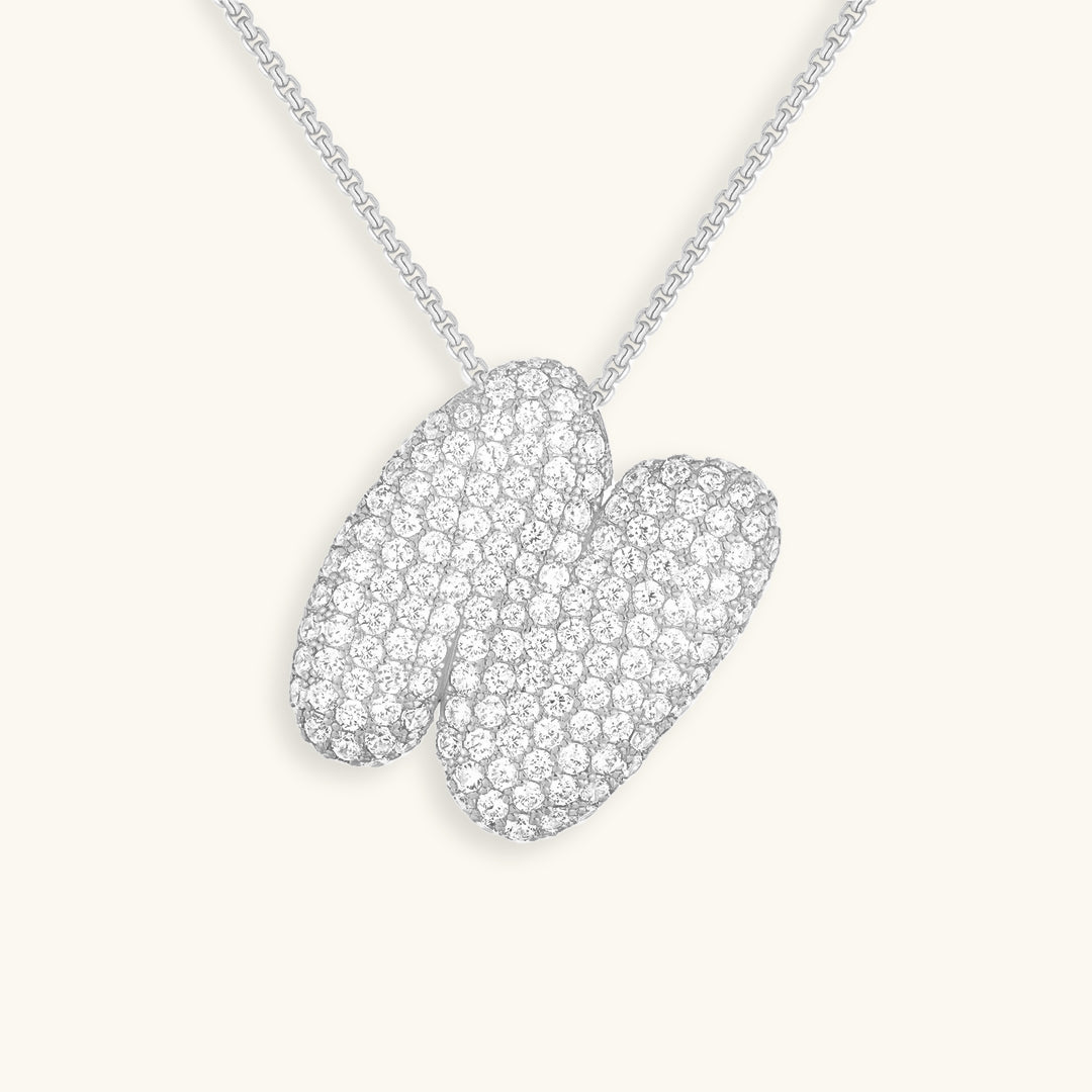 LunaBubble Initial Halskæde med Diamantlook – Personlig Gave til Mors Dag
