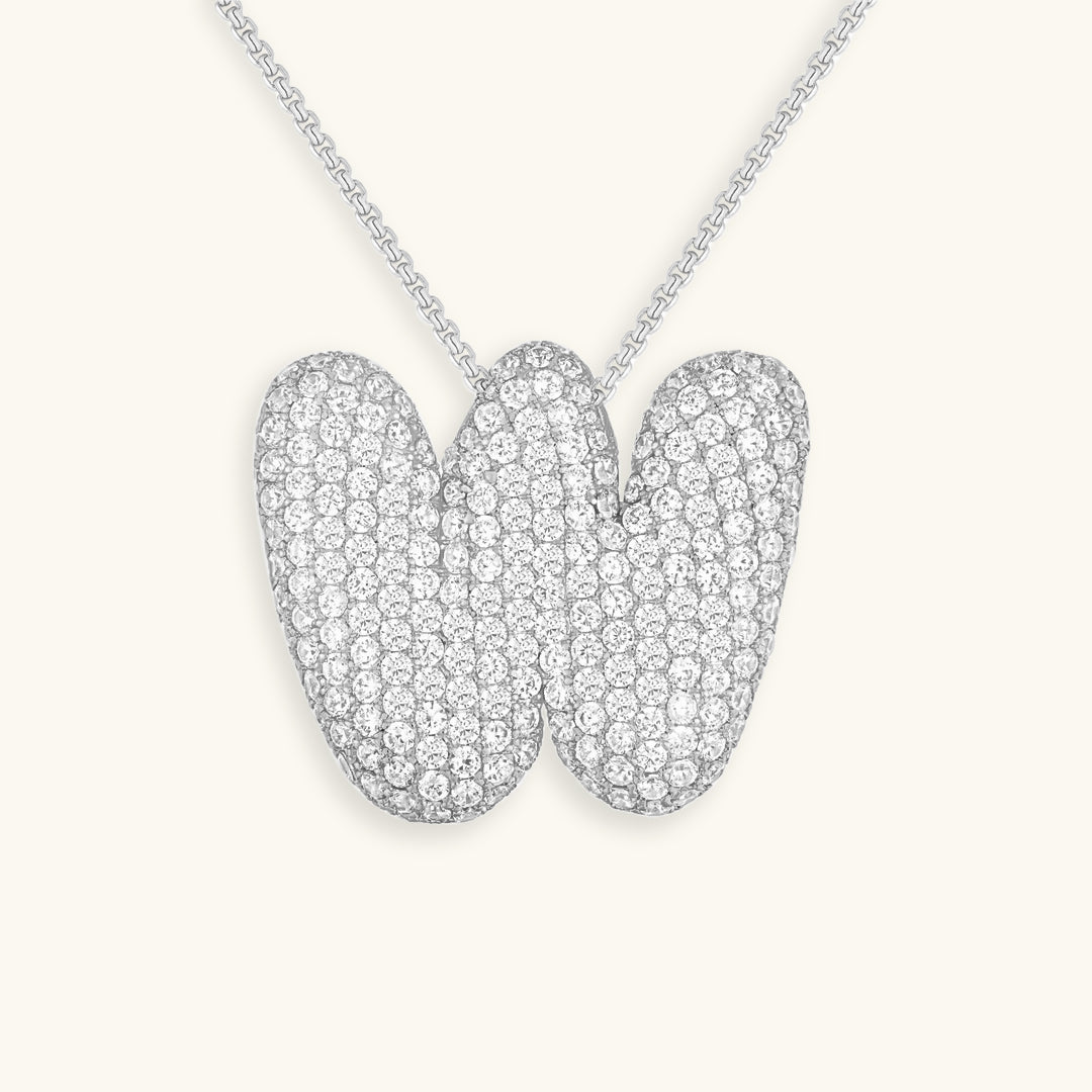 LunaBubble Initial Halskæde med Diamantlook – Personlig Gave til Mors Dag