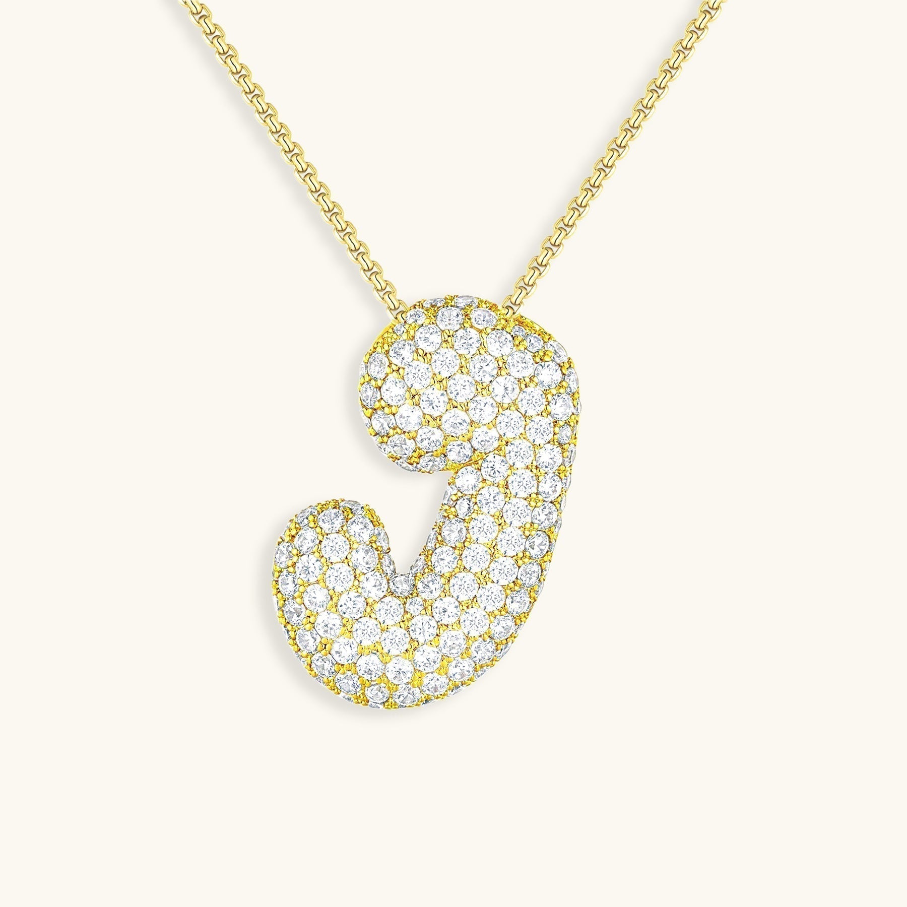 LunaBubble Initial Halskæde med Diamantlook – Personlig Gave til Mors Dag