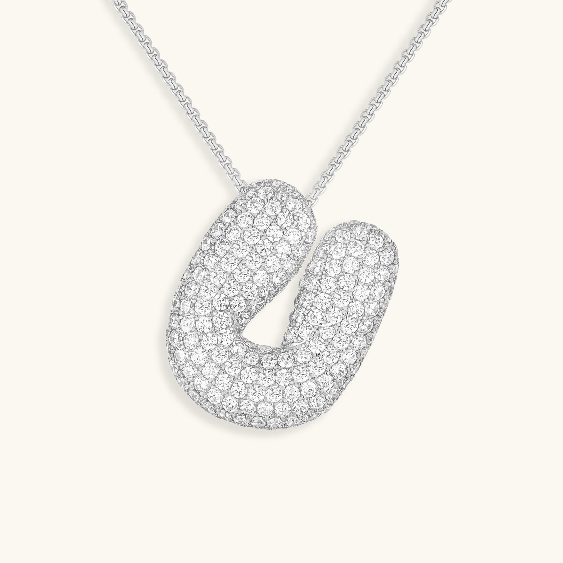 LunaBubble Initial Halskæde med Diamantlook – Personlig Gave til Mors Dag