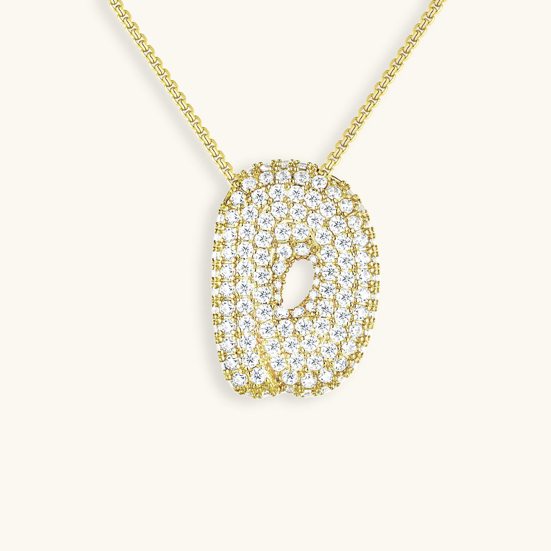 LunaBubble Initial Halskæde med Diamantlook – Personlig Gave til Mors Dag