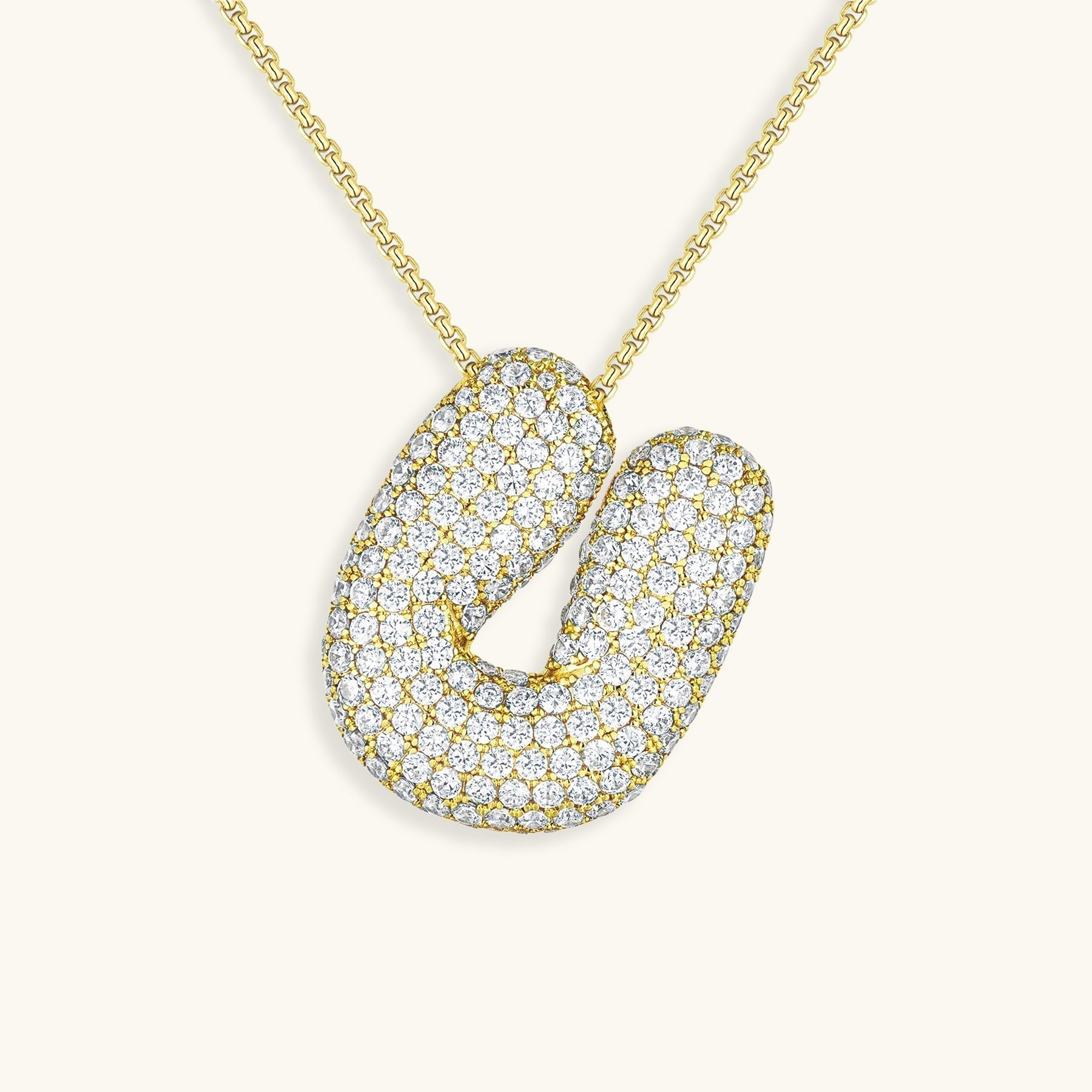 LunaBubble Initial Halskæde med Diamantlook – Personlig Gave til Mors Dag