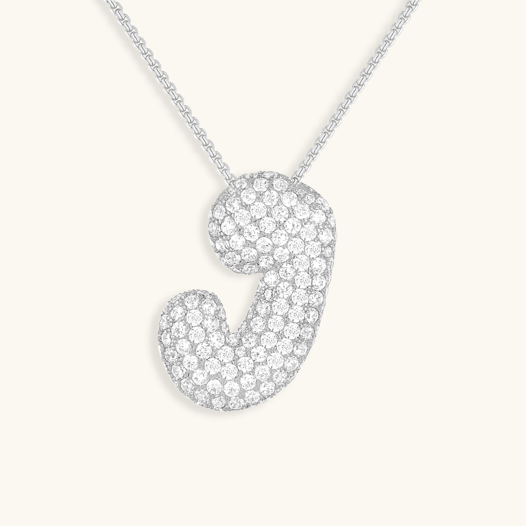 LunaBubble Initial Halskæde med Diamantlook – Personlig Gave til Mors Dag