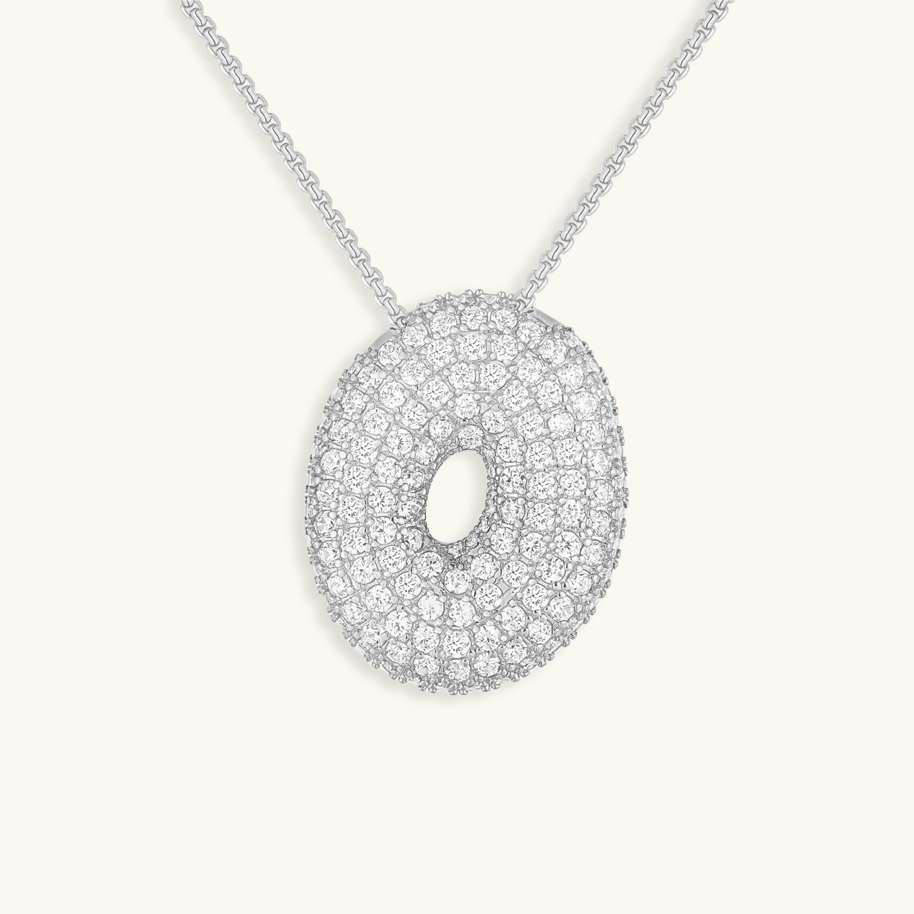LunaBubble Initial Halskæde med Diamantlook – Personlig Gave til Mors Dag