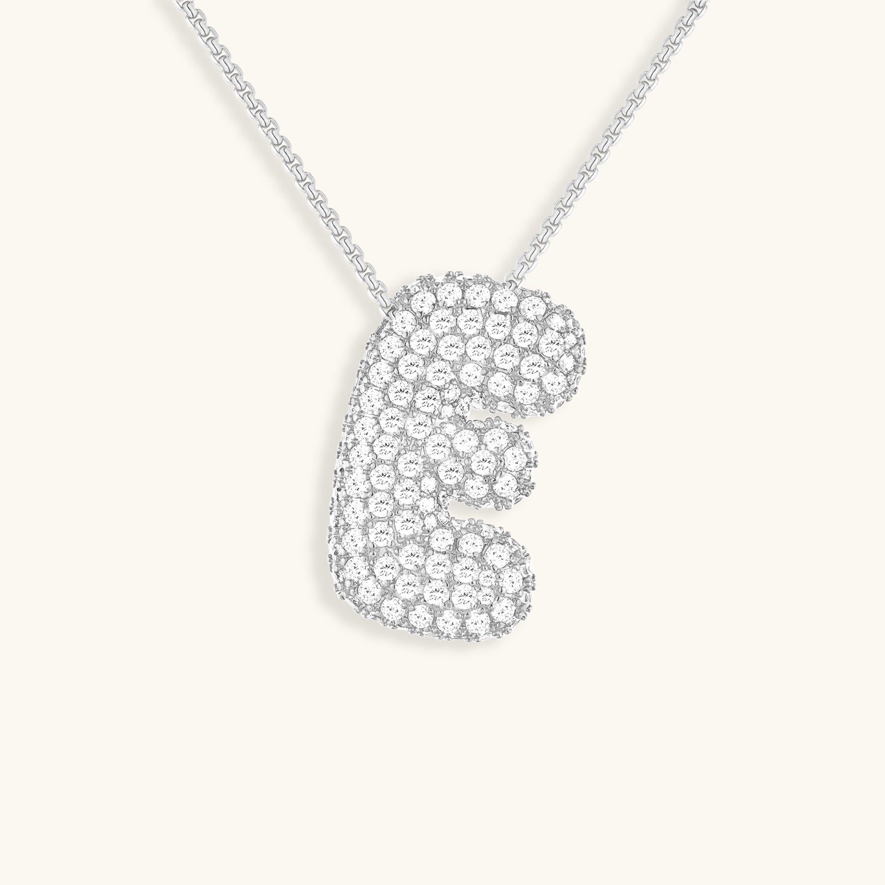 LunaBubble Initial Halskæde med Diamantlook – Personlig Gave til Mors Dag