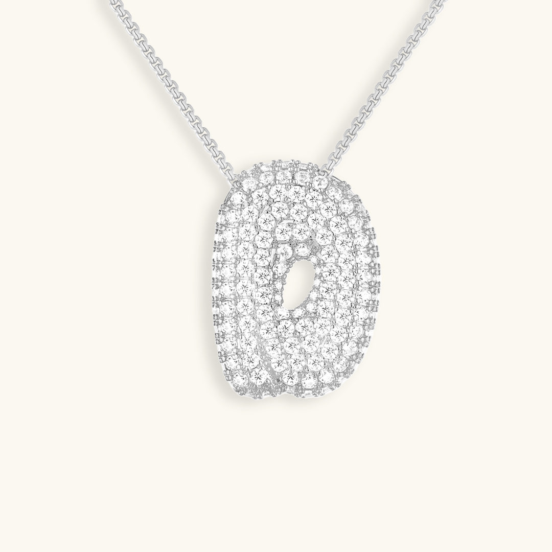 LunaBubble Initial Halskæde med Diamantlook – Personlig Gave til Mors Dag