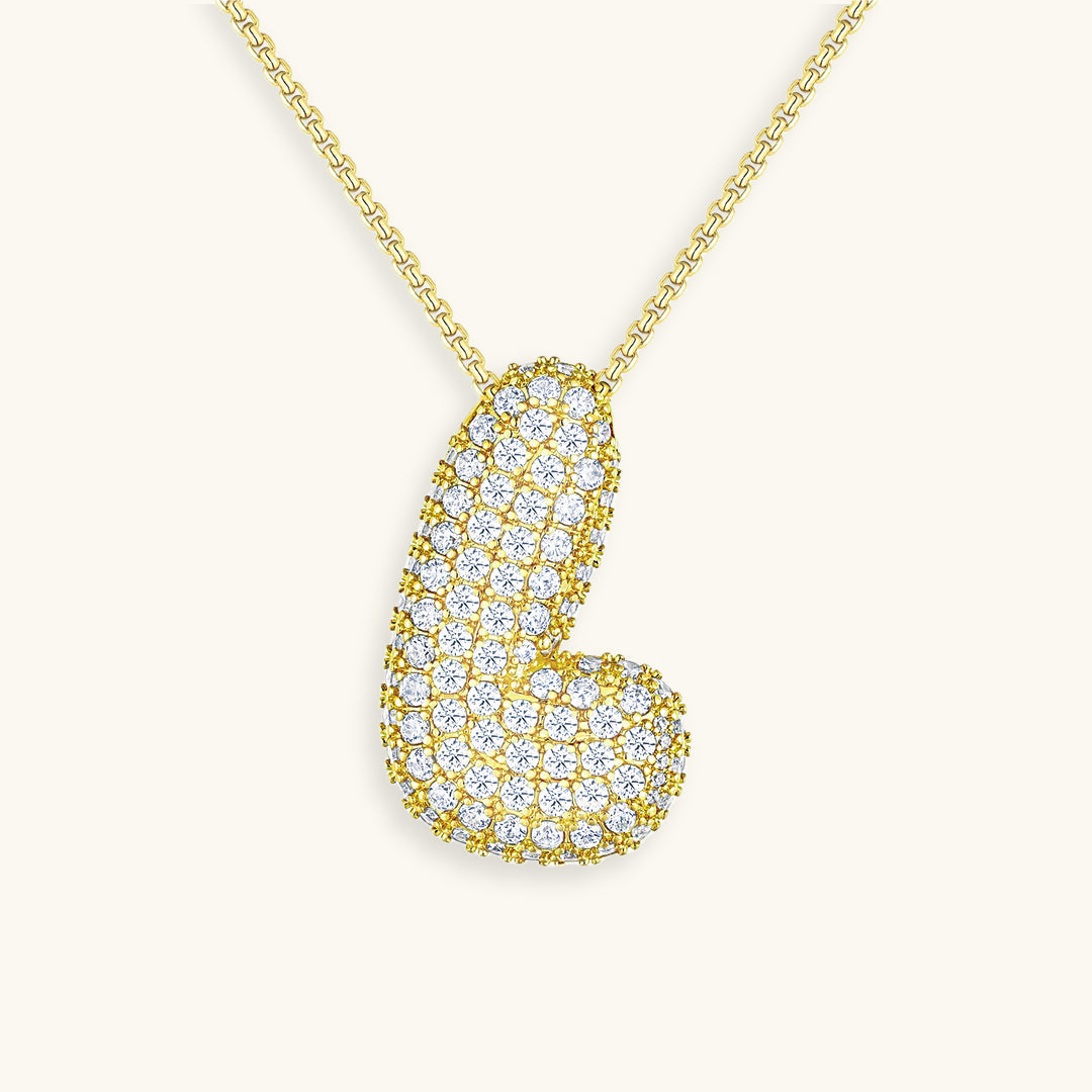 LunaBubble Initial Halskæde med Diamantlook – Personlig Gave til Mors Dag