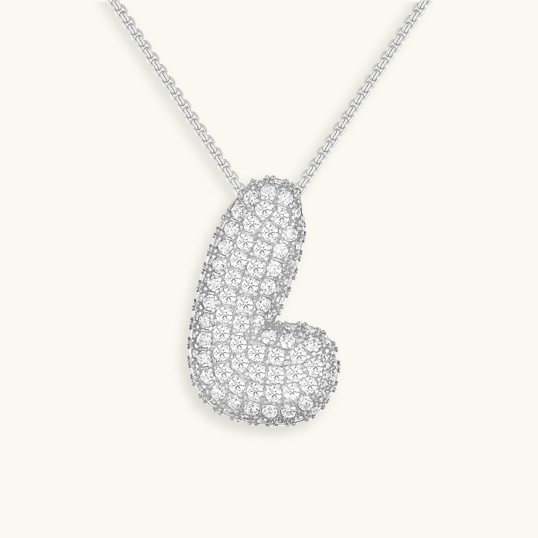 LunaBubble Initial Halskæde med Diamantlook – Personlig Gave til Mors Dag