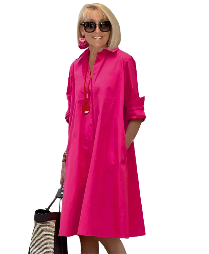 ÉlanChic elegant skjortekjole til kvinder med raffineret stil