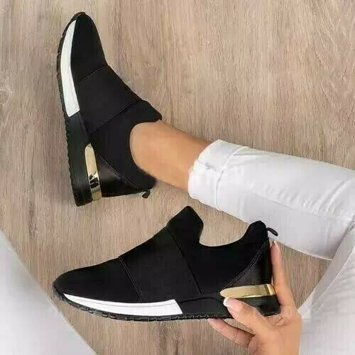 Jean - Besværet smarte metalliske slip-on sneakers