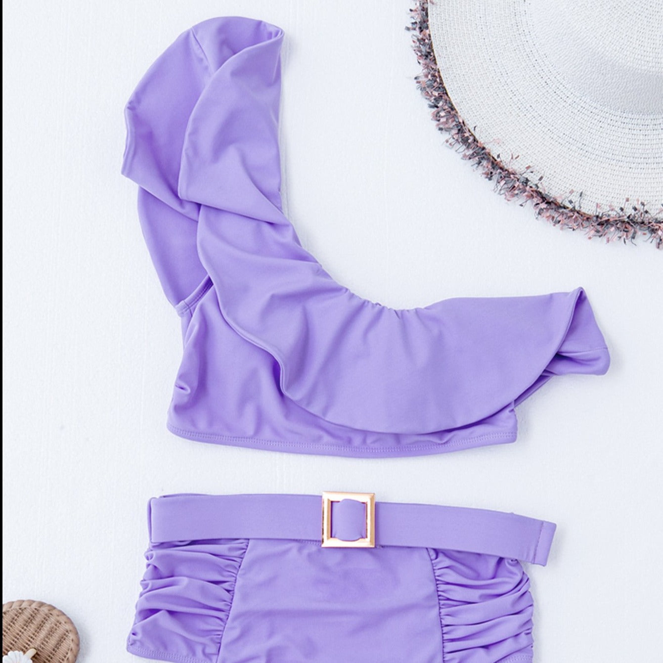 Marissa - Unik bikini med en skulder og volanger