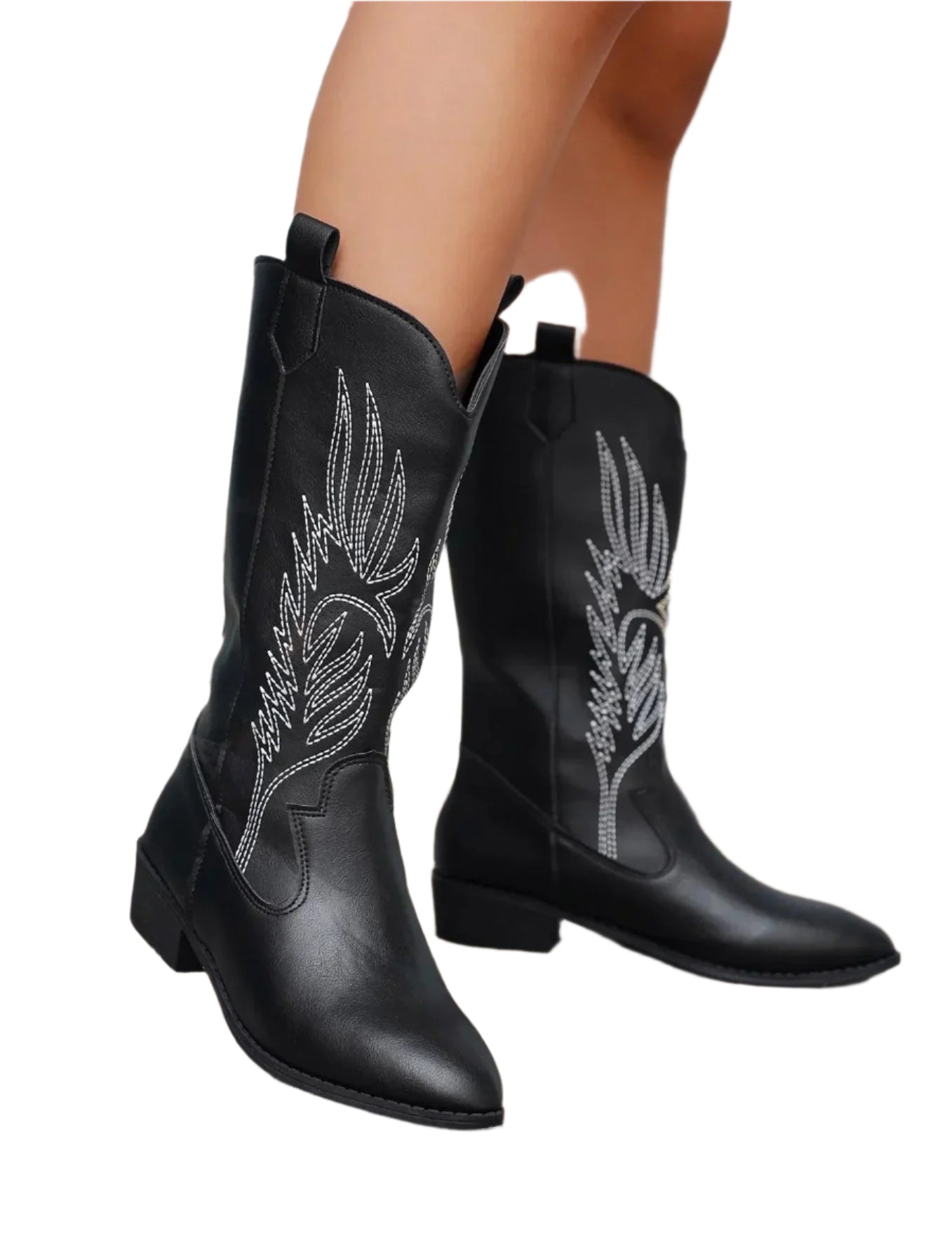 Savannah Slip-On Western Støvler til Kvinder – Komfortabel Cowboy-stil til Midt på Læggen