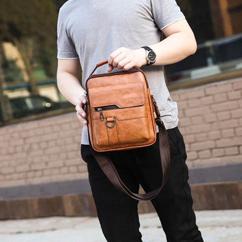 Joshua - Vintage vegansk læder crossbody taske