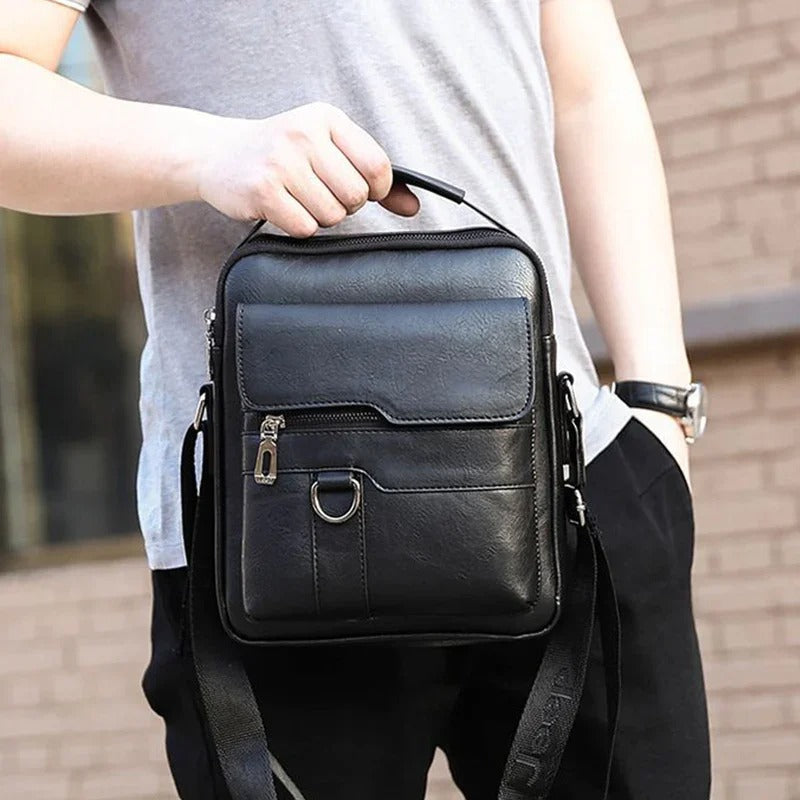 Joshua - Vintage vegansk læder crossbody taske