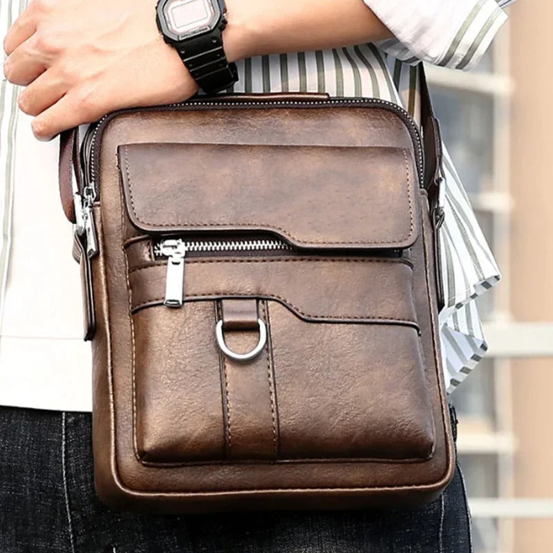 Joshua - Vintage vegansk læder crossbody taske