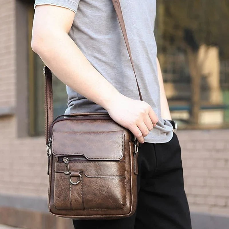 Joshua - Vintage vegansk læder crossbody taske