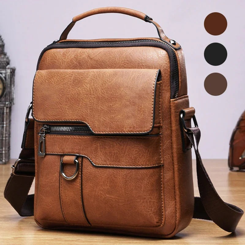 Joshua - Vintage vegansk læder crossbody taske