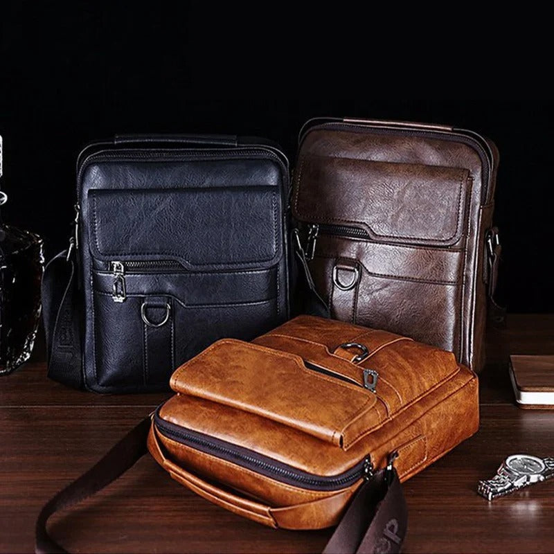 Joshua - Vintage vegansk læder crossbody taske