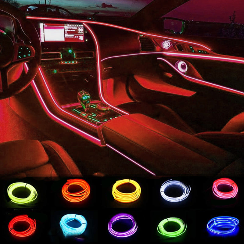 Fleksibelt RGB LED Lysbånd til Bilinteriør med Musiksensor og Fjernbetjening