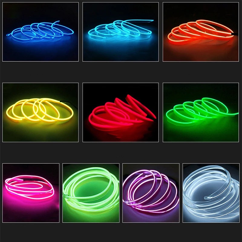 Fleksibelt RGB LED Lysbånd til Bilinteriør med Musiksensor og Fjernbetjening