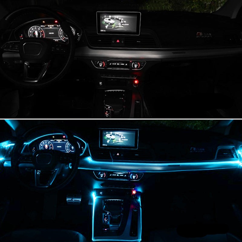 Fleksibelt RGB LED Lysbånd til Bilinteriør med Musiksensor og Fjernbetjening