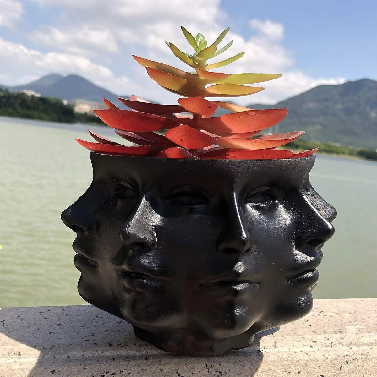 ArtFace 3D Keramisk Plantekrukke – Moderne Ansigtsdesign Potte